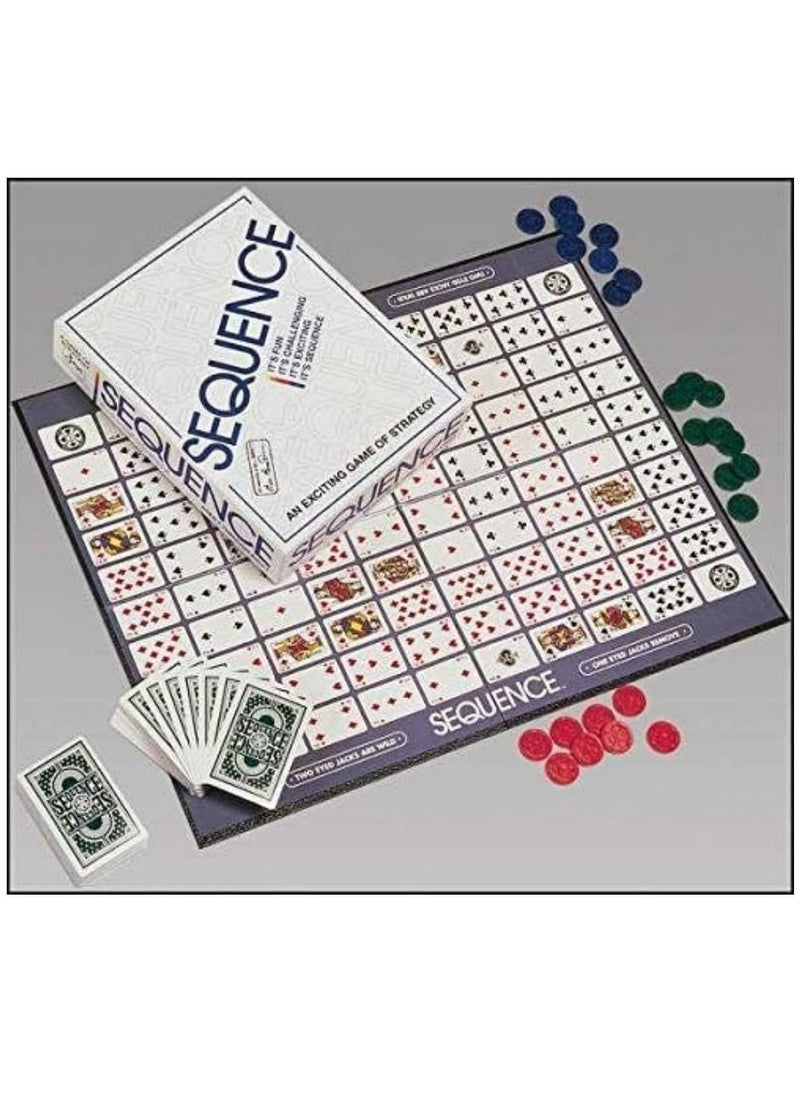 Mike Music - SEQUENCE- Original SEQUENCE Game with Folding Board, Cards and Chips by Jax (Packaging may Vary) White, 10.3" x 8.1" x 2.31" - Image 1