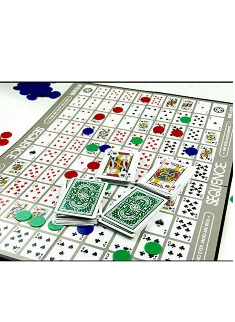 Mike Music - SEQUENCE- Original SEQUENCE Game with Folding Board, Cards and Chips by Jax (Packaging may Vary) White, 10.3" x 8.1" x 2.31" - Image 1