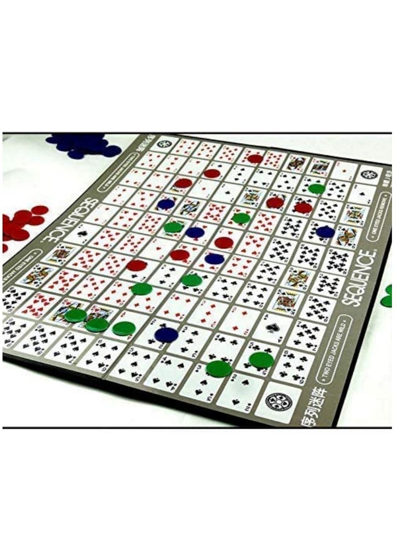 Mike Music - SEQUENCE- Original SEQUENCE Game with Folding Board, Cards and Chips by Jax (Packaging may Vary) White, 10.3" x 8.1" x 2.31" - Image 1