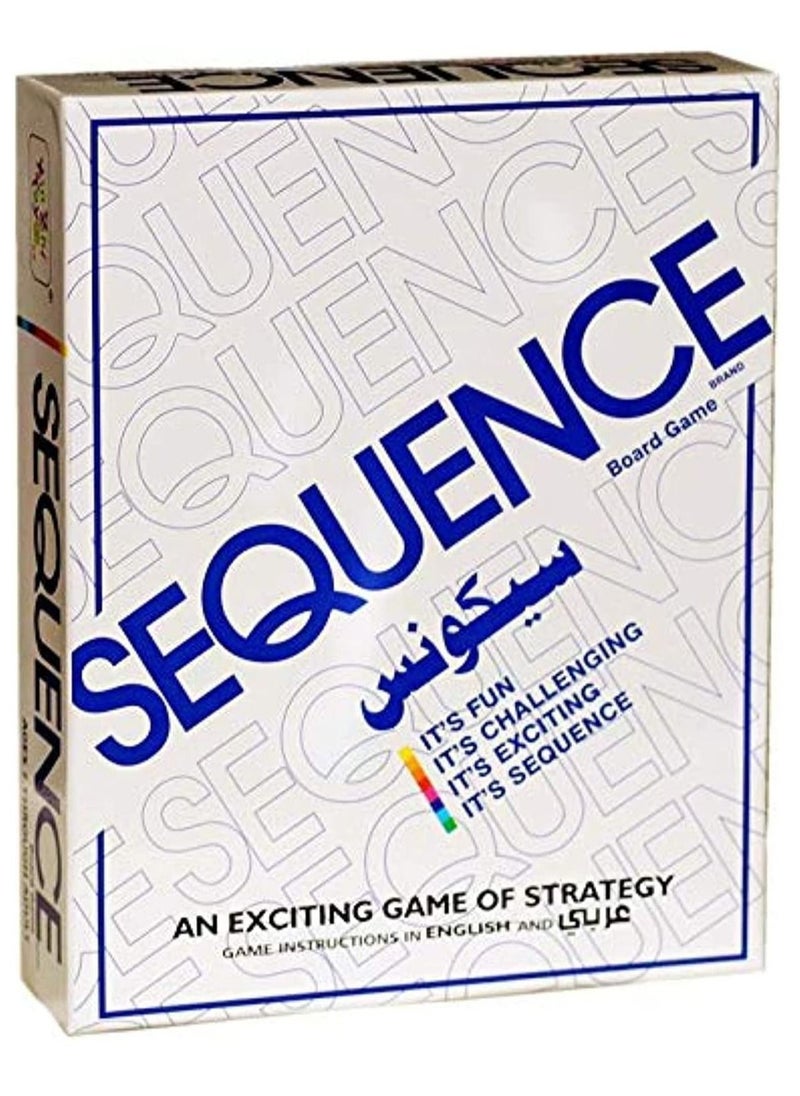 Mike Music - SEQUENCE- Original SEQUENCE Game with Folding Board, Cards and Chips by Jax (Packaging may Vary) White, 10.3" x 8.1" x 2.31" - Image 1