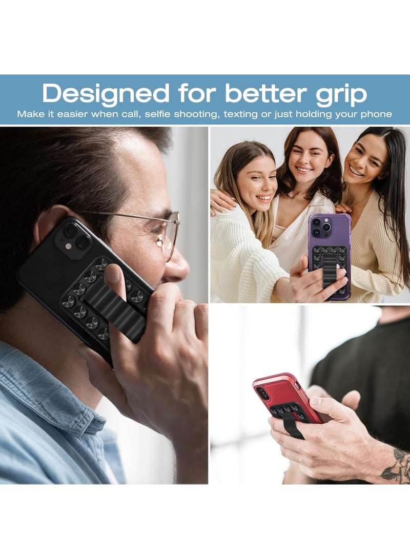 SOLARAE 2 Pack Silicone Suction Phone Case Adhesive Mount, Non Slip Suction Cup Hands-Free Phone Accessories Holder for iPhone and Android, Suitable for Selfies and Hands-Free Video (Black) - Image 2