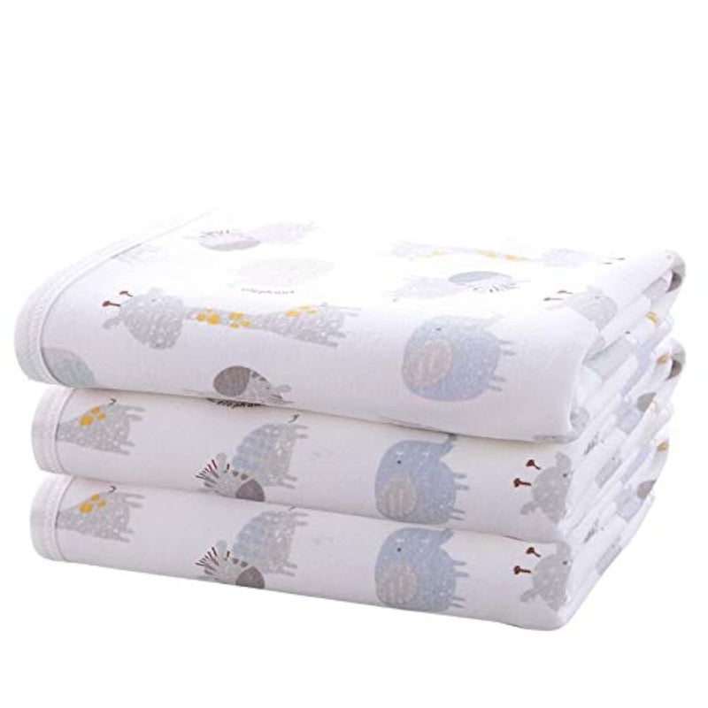 FOOK FISH Baby Diaper Changing Pad Liners(22X27.5 inches) Soft Cotton Waterproof Changing Pad for Baby Underpads Mattress Mat Sheet Protector Portable Reusable Urine Mats for Travel Gear Pack of 3 - Image 1