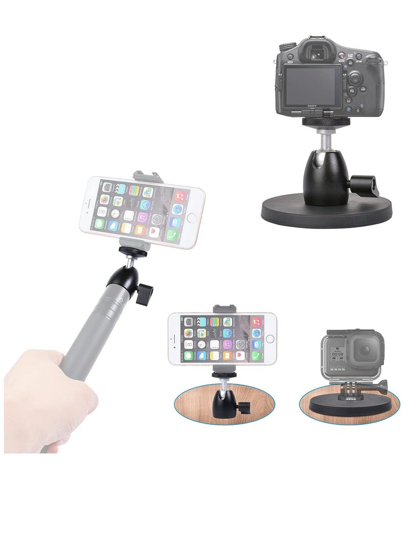 KASTWAVE Magnetic Camera Mount Base with Mini Ball Head and Adapter for Action Camera/DJI Osmo / Insta360 /Blink Camera Wyze Cam Small DSLR Security Camera Light & More with a 1/4"-20 - Image 3