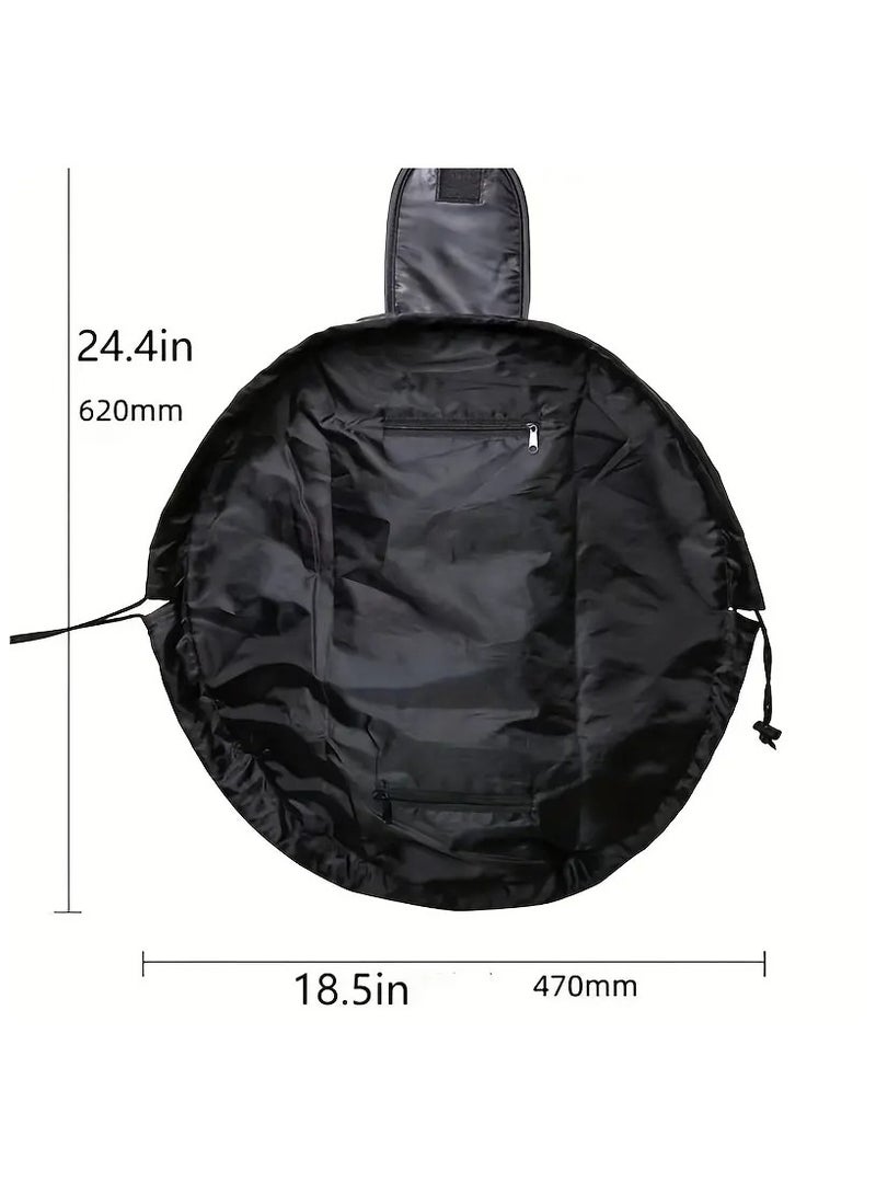 ORiTi حقيبة مكياج بتفاصيل مجمعة وتصميم سحب بسيط لحقيبة مستحضرات التجميل للسفر، حقيبة تجميل مزينة باللؤلؤ الصناعي - Image 3