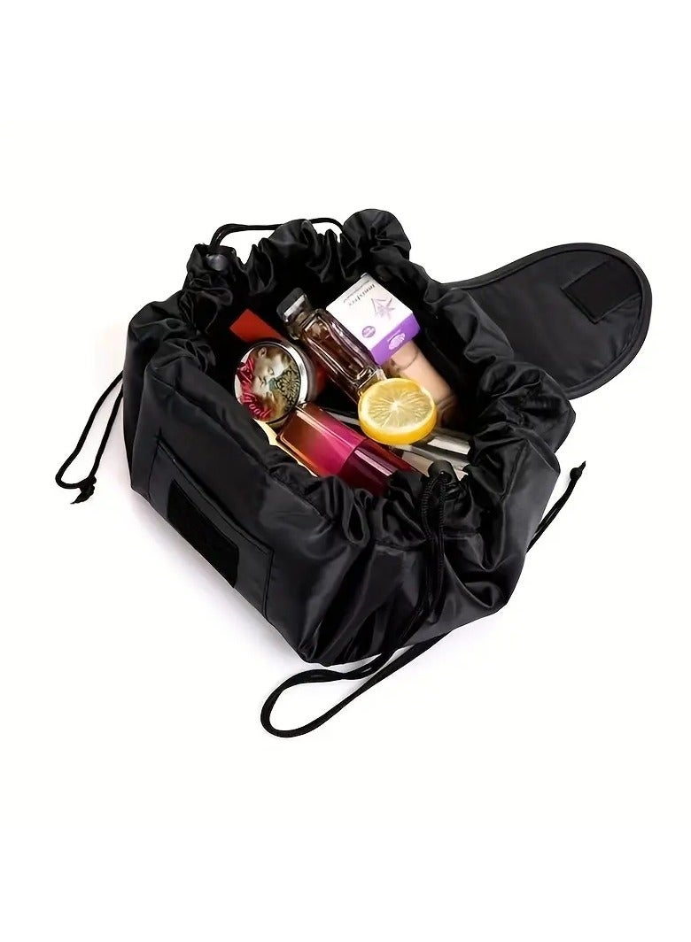 ORiTi حقيبة مكياج بتفاصيل مجمعة وتصميم سحب بسيط لحقيبة مستحضرات التجميل للسفر، حقيبة تجميل مزينة باللؤلؤ الصناعي - Image 4