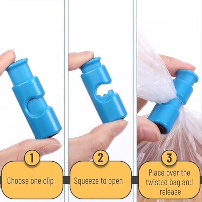 - Bag Clips, 8 Pack, Squeeze and Lock Bread Bag Clips for Food Storage, Food Clips for Bags, Bread Clips, Plastic Bag Clip, Bag Closure Clips - Image 4
