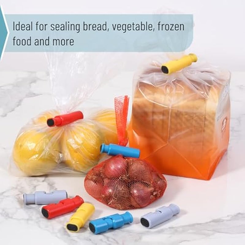- Bag Clips, 8 Pack, Squeeze and Lock Bread Bag Clips for Food Storage, Food Clips for Bags, Bread Clips, Plastic Bag Clip, Bag Closure Clips - Image 5