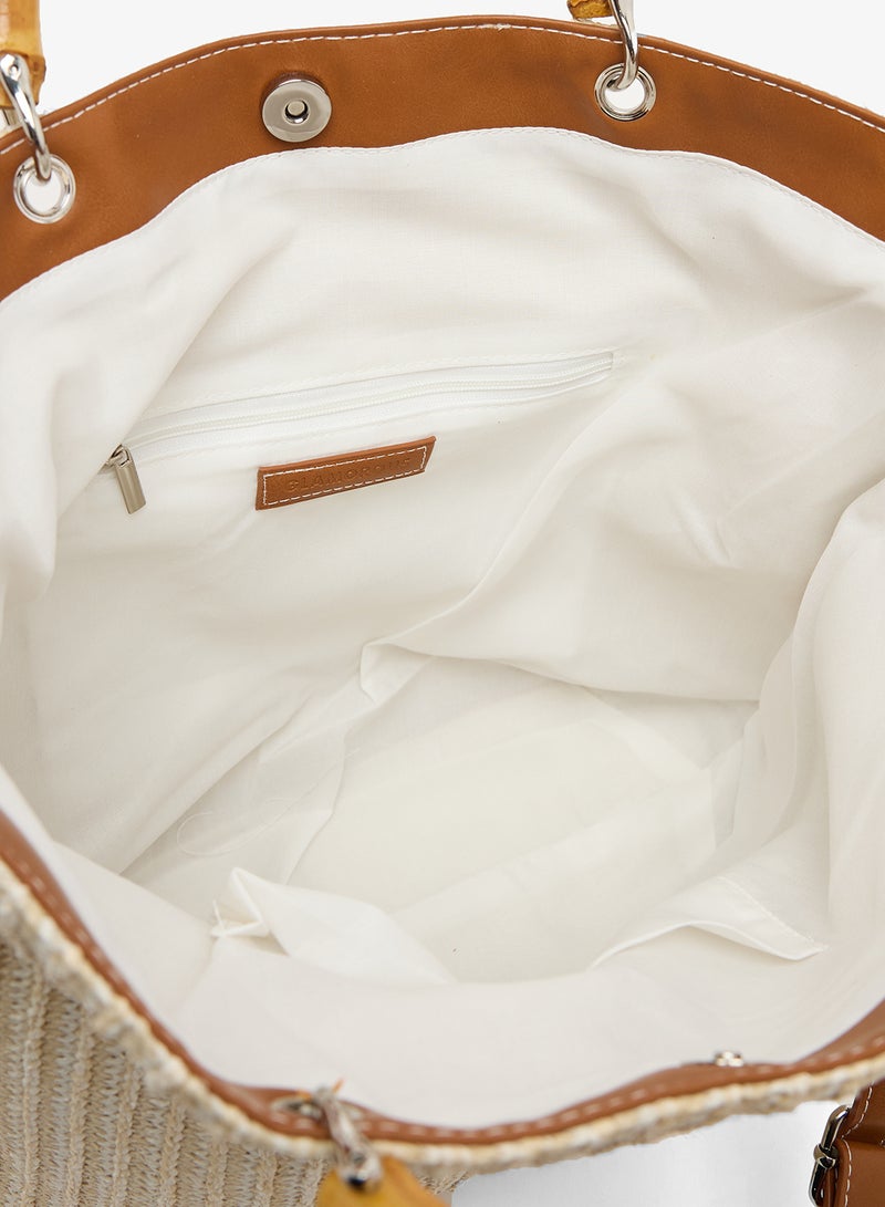 GLAMOROUS Top Handle Printed Tote - Image 4