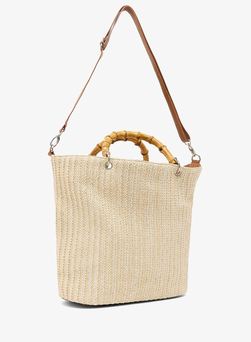 GLAMOROUS Top Handle Printed Tote