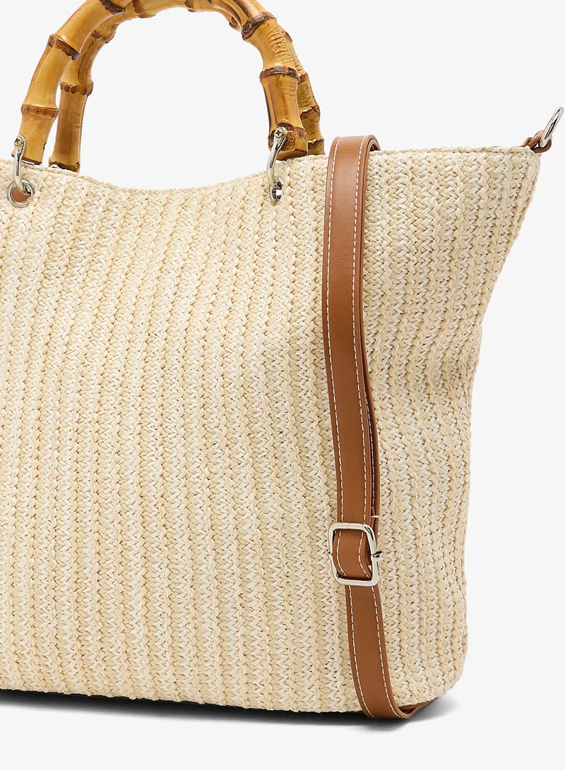 Glamorous BEIGE Top Handle Printed Tote for Women | Best Price UAE