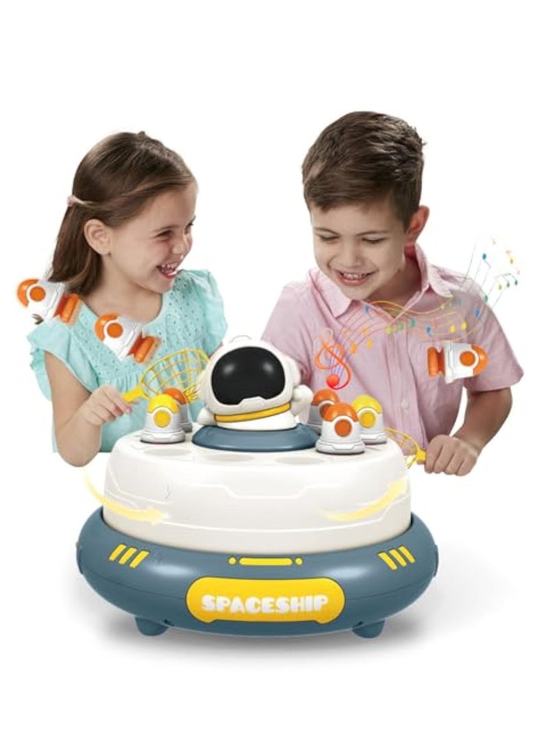 SOLARAE Pop Up Rocket Board Game, Catching Rocket Game, Family Game Night Board Game, Interactive Educational Toys with Sound, Magnetic Fishing Game Toys, PK Mode with 2 Net, for 4-10 Year Old Boys and Girls - Image 1