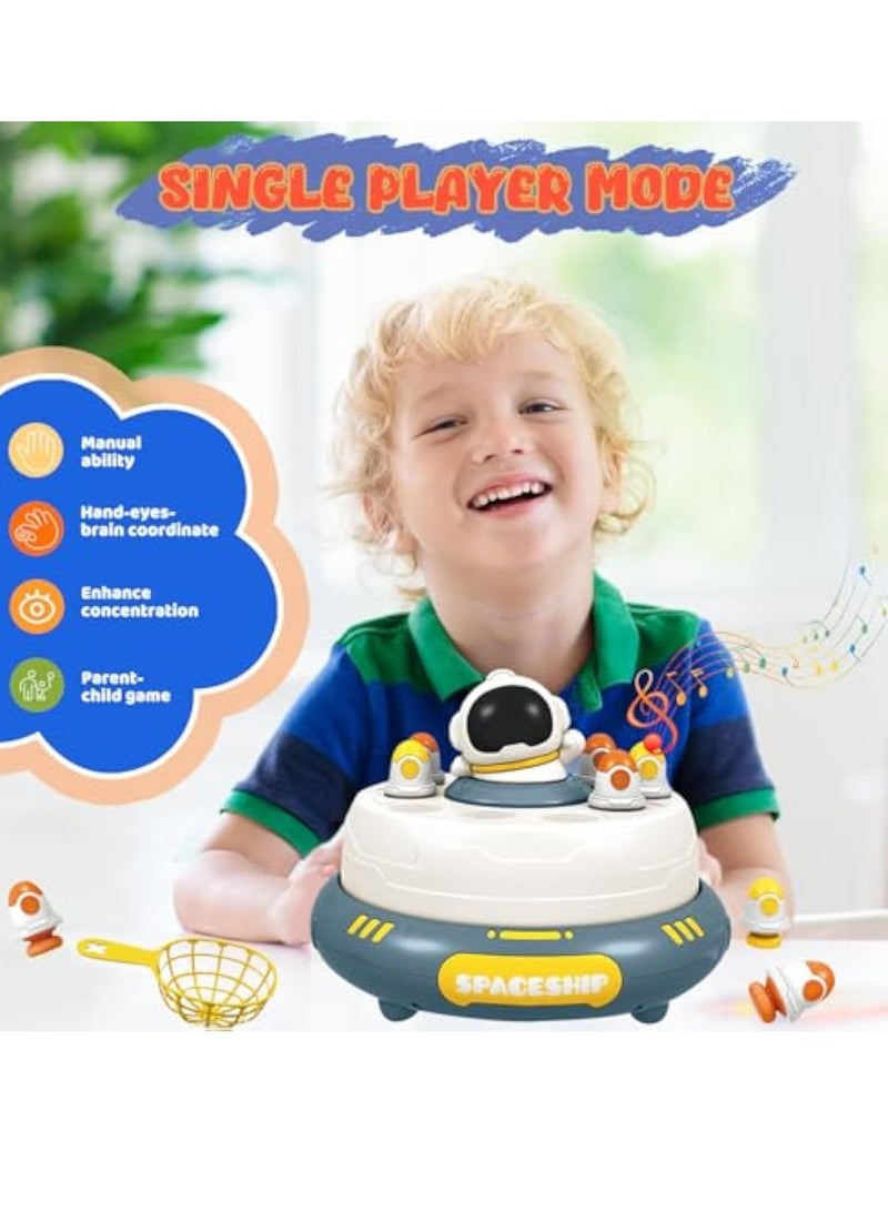 SOLARAE Pop Up Rocket Board Game, Catching Rocket Game, Family Game Night Board Game, Interactive Educational Toys with Sound, Magnetic Fishing Game Toys, PK Mode with 2 Net, for 4-10 Year Old Boys and Girls - Image 2