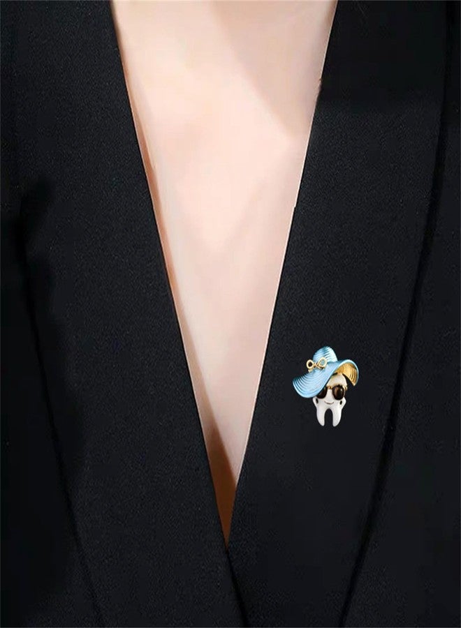 RLHRNDE Dental Brooch Pins for Doctor Teacher Fashion Teeth Tooth Enamel Brooch Summer Cartoon Health Logo Pins Dainty Medical Jewelry Souvenir Gift (Blue) - Image 2
