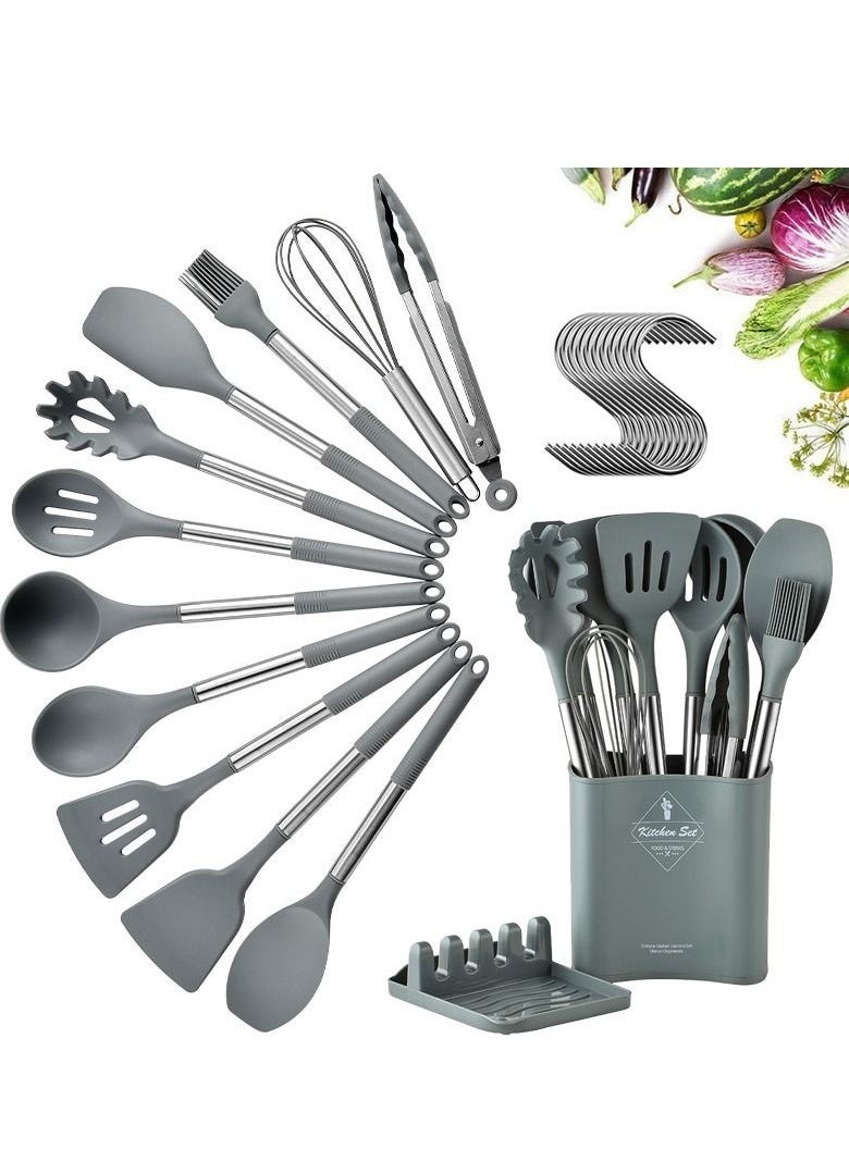 Arabest 13 Pieces Silicone Kitchen Cooking Utensils Set Non-stick Cookware Kitchen Tools Set - Image 1