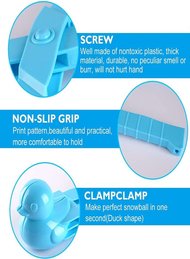 YUGYUJ Snowball Maker Tool with Handle, Cartoon Duck Snowball Maker Clip Snow Ball Toys Perfect for Kids and Adults Snowball Fight Play in Winter at Outdoor (4PC Snowball Maker) - Image 4