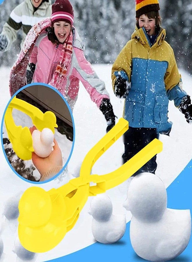 YUGYUJ Snowball Maker Tool with Handle, Cartoon Duck Snowball Maker Clip Snow Ball Toys Perfect for Kids and Adults Snowball Fight Play in Winter at Outdoor (4PC Snowball Maker) - Image 3