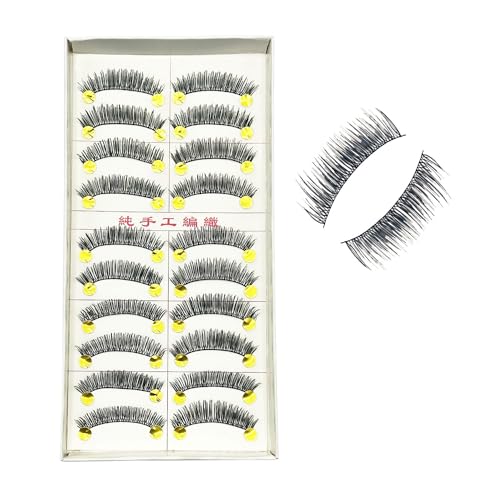 Massmot 10 Pairs False Eyelashes, Natural & soft Long Eyelashes, Wispy Handmade Fake Eyelashe (A0004) - Image 1