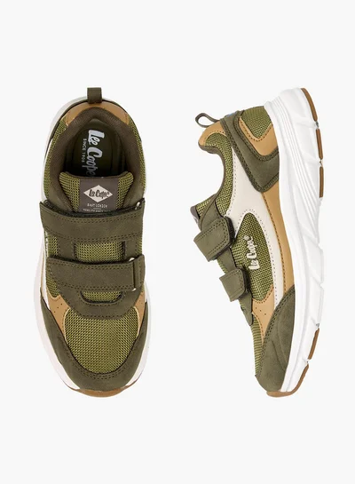 Lee Cooper Boys' Panelled Sneakers with Hook and Loop Closure