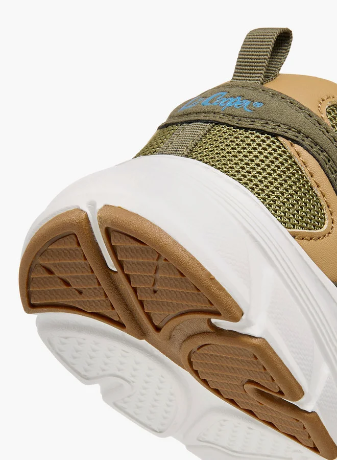 لي كوبر Boys' Panelled Sneakers with Hook and Loop Closure