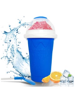 Maker Cup, Magic Quick Frozen Smoothies Cup, Reuseable Squeeze Cooling Cup with Lids & Straws, Homemade Milk Shake Ice Cream Maker