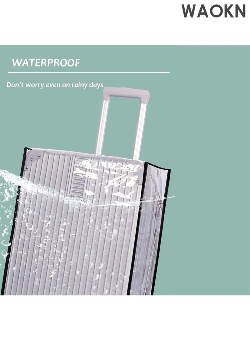 دبليو أيه أو كي أن غطاء أمتعة شفاف من مادة البولي فينيل كلوريد مقاس 24 بوصة - واقي مقاوم للماء للحقائب ذات العجلات - غطاء شفاف لحقيبة السفر مع حاشية مرنة وإمكانية الوصول بسحاب - جراب أمتعة معتمد من إدارة أمن النقل يناسب معظم الحقائب - Image 5