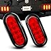 Nilight Nilight TL-01 6" Oval Red LED Tail 2PCS w/Surface Mount Grommets Plugs IP67 Waterproof Stop Brake Turn Trailer Lights  - Image 2