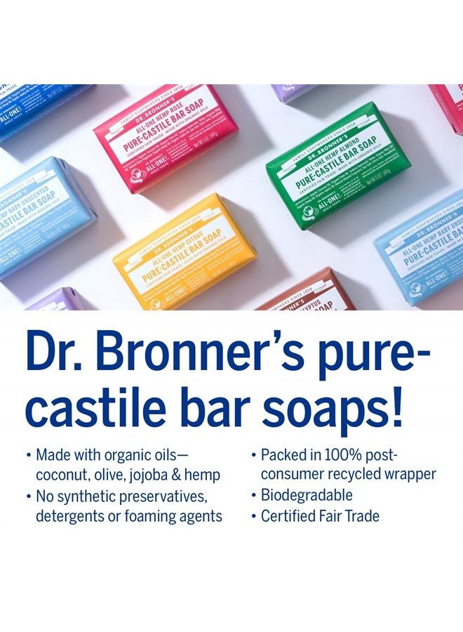 Dr. Bronner's صابون بار بيور كاستيل (نعناع، 5 أونصة، عبوة 2) - مصنوع من زيوت عضوية، للوجه والجسم والشعر، لطيف ومرطب، قابل للتحلل، نباتي، خالي من القسوة، غير معدل وراثيًا - Image 4