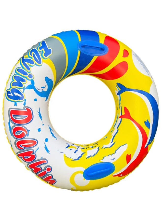Asorain Extra Thick Colorful Swimming Ring With Handles, Armpit Float, Life Buoy, Cartoon Design For Children And Adults, Men And Women, Water Play Inflatable Ring - Image 2