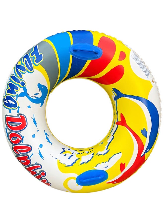 Asorain Extra Thick Colorful Swimming Ring With Handles, Armpit Float, Life Buoy, Cartoon Design For Children And Adults, Men And Women, Water Play Inflatable Ring - Image 1