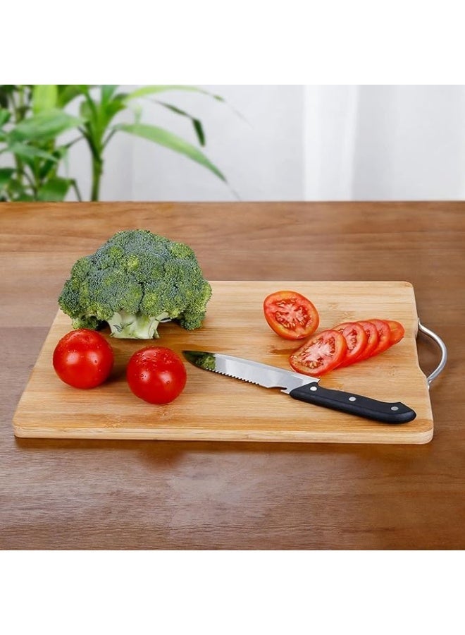 BLUBRAIN Extra Large Bamboo Cutting Board for Kitchen – Heavy Duty Chopping Board with Deep Juice Groove, Easy-Grip Handle, and Durable Natural Bamboo Design – Ideal for Home, Everyday Use, and Meal Prep - Image 4