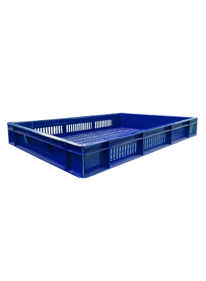 Plastica Industries LLC 5pcs of Ventilated Plastic Crate 600x400x80mm, 16L Stackable Storage Box for Fresh Produce, Food, Agriculture, Warehouse & Industrial Use - Blue - Image 4
