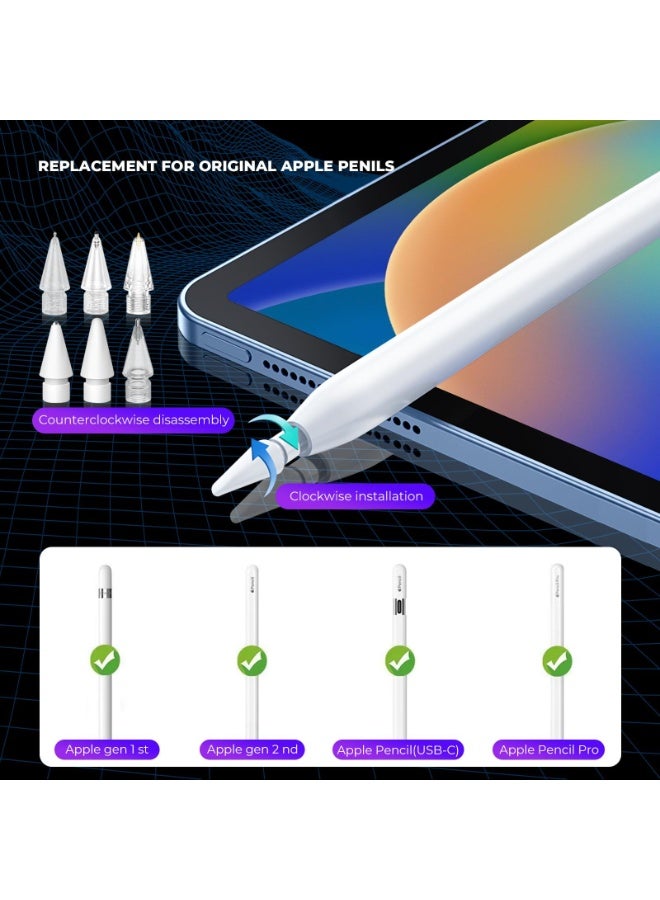 OSHIMA Replacement Pencil Tips, Pencil Tips Sets with 6 Pack Replacement Pencil for Apple, Accessories for Pencil Case, Upgraded Pen Tips for Adult and Kids (Blue) - Image 3