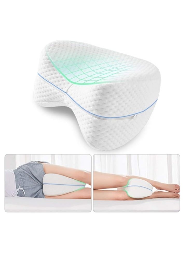 Leg Pillow for Side Sleepers, Sciatic Nerve Pain Relief Cushion, Leg Support Pillow for Back Pain, Hip Pain, Pregnancy, and Knee Alignment with Washable Cover