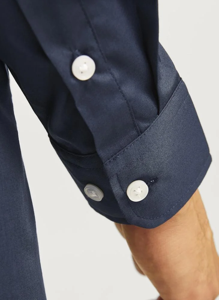 JJ Rebel Long sleeve slim fit solid shirt