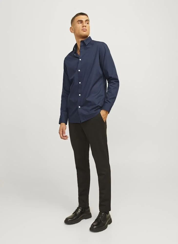 JJ Rebel Long sleeve slim fit solid shirt