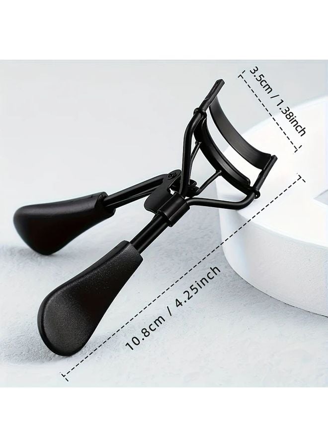 Black Portable Eyelash Curler with 15 Pads Stainless Steel No Harm Curling Lift Lashes Bigger Eyes - Image 3