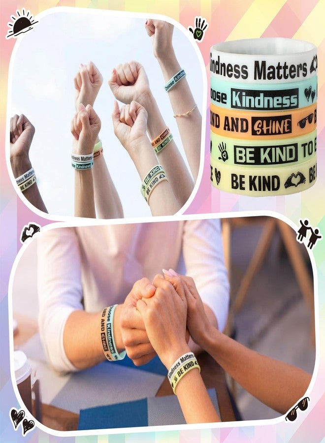 PullCrease 50 Pcs Wristband Silicone Rubber Wristband 5 Styles Campaign Gifts, Be Kind, silicone rubber - Image 5