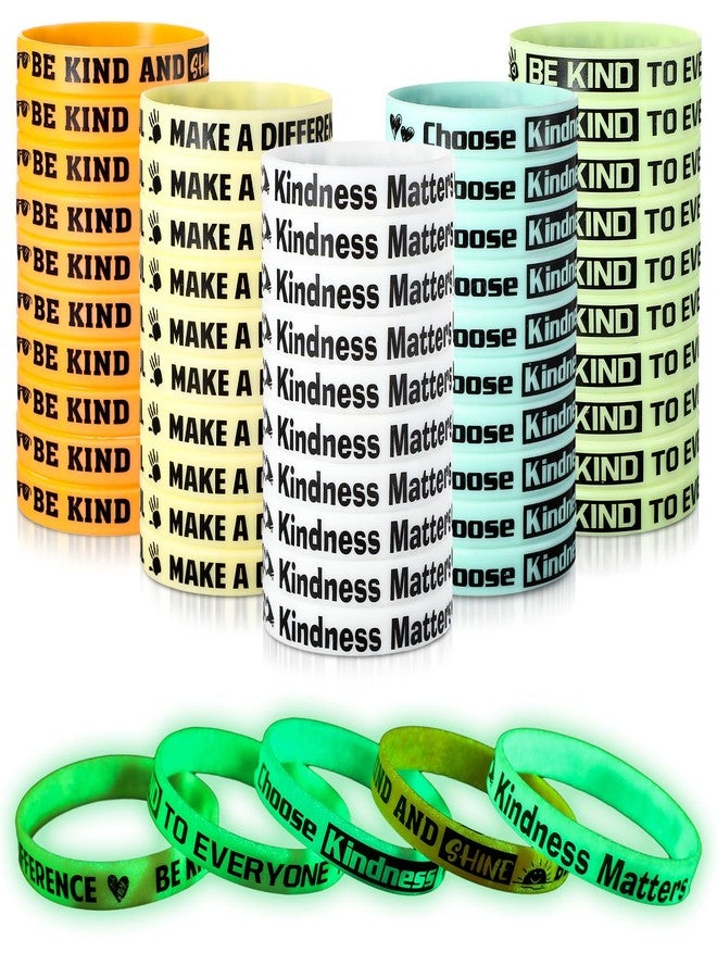 PullCrease 50 Pcs Wristband Silicone Rubber Wristband 5 Styles Campaign Gifts, Be Kind, silicone rubber - Image 1