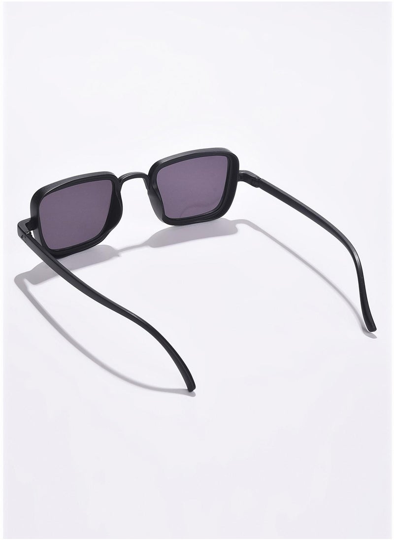 Haute Sauce Black Lens Black Rectangle Sunglasses  - Image 4