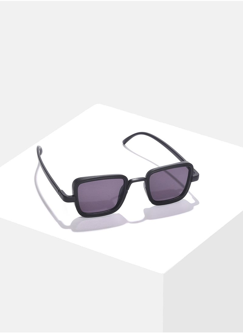 Haute Sauce Black Lens Black Rectangle Sunglasses  - Image 2