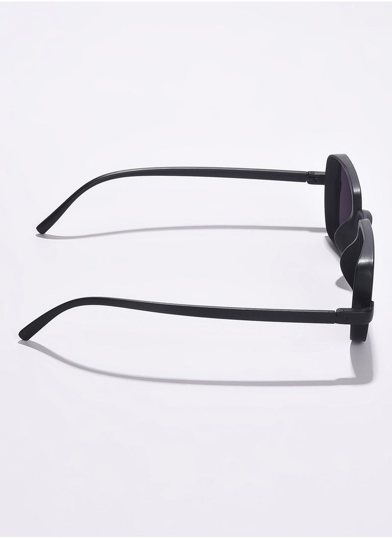 Haute Sauce Black Lens Black Rectangle Sunglasses  - Image 5