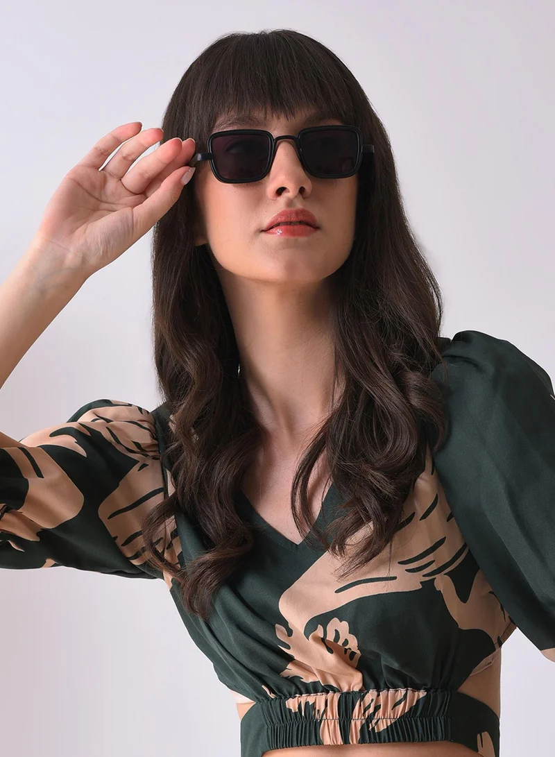Haute Sauce Black Lens Black Rectangle Sunglasses