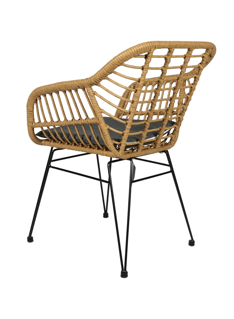 لاني كراسي خارجيةمصنوعة يدويًا للشرفة، مقهى، كرسي طعام، كرسي حديقة استرخاء، تصميم داخلي، إيطاليا كرسي قراءة منزلي من الطراز مع وسادة (مقعد مكون من قطعة واحدة) - Image 2