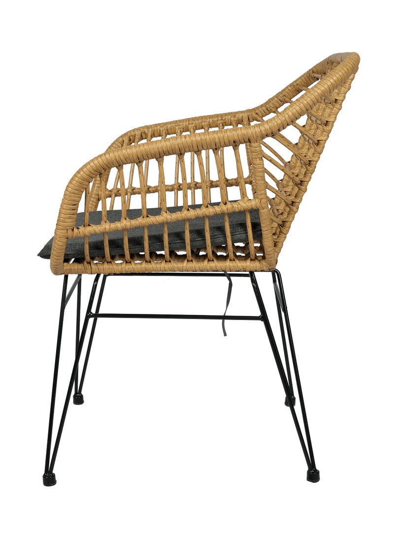 لاني كراسي خارجيةمصنوعة يدويًا للشرفة، مقهى، كرسي طعام، كرسي حديقة استرخاء، تصميم داخلي، إيطاليا كرسي قراءة منزلي من الطراز مع وسادة (مقعد مكون من قطعة واحدة) - Image 3