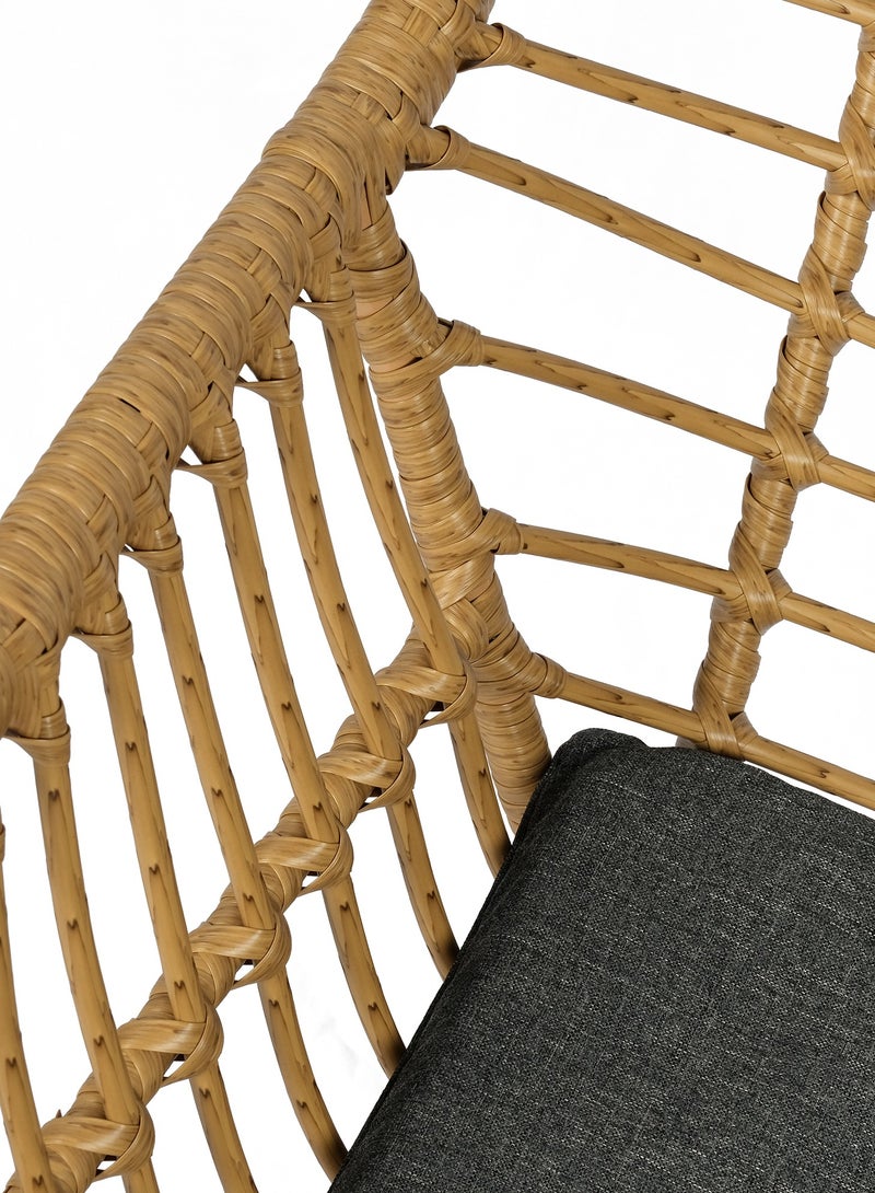 لاني كراسي خارجيةمصنوعة يدويًا للشرفة، مقهى، كرسي طعام، كرسي حديقة استرخاء، تصميم داخلي، إيطاليا كرسي قراءة منزلي من الطراز مع وسادة (مقعد مكون من قطعة واحدة) - Image 5