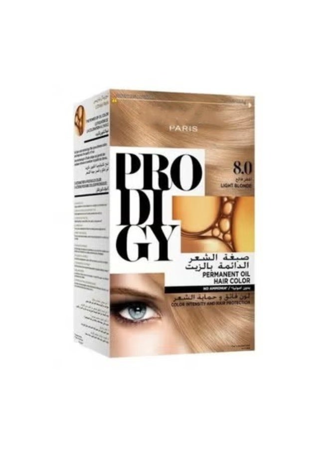 Prodigy hair dye - shade 8.0 light blonde