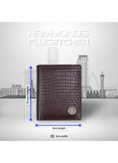HAMMONDS FLYCATCHER HAMMONDS FLYCATCHER Genuine Leather Wallet for Men - RFID Protected Leather Purse for Men, Money Purse for Men, Bi-Fold Wallet - 3 Card Slots, 2 ID Slots, Coin Pocket, Hidden Pockets - Croc Brown  - Image 5