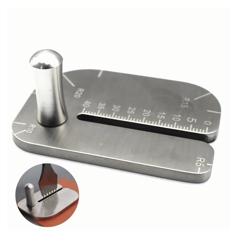 PANSHIYON Leather Stitching Punch Aid Plate,Stainless Steel Leather Stitching Punch Aid Pulling Plate, Diamond Lacing Chisel or Pricking Iron Aid Mate for Craft Working - Image 5