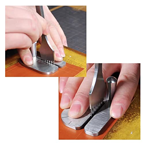 PANSHIYON Leather Stitching Punch Aid Plate,Stainless Steel Leather Stitching Punch Aid Pulling Plate, Diamond Lacing Chisel or Pricking Iron Aid Mate for Craft Working - Image 4