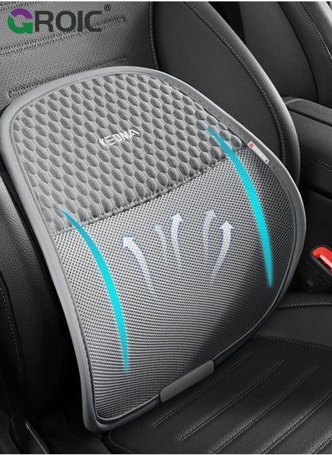 1PC Easy Posture Lumbar Support (New Double Premium Mesh w/Adjustable Lock Straps), Back Support Office Chair, Lumbar Support Pillow Car Office Chair,Truck